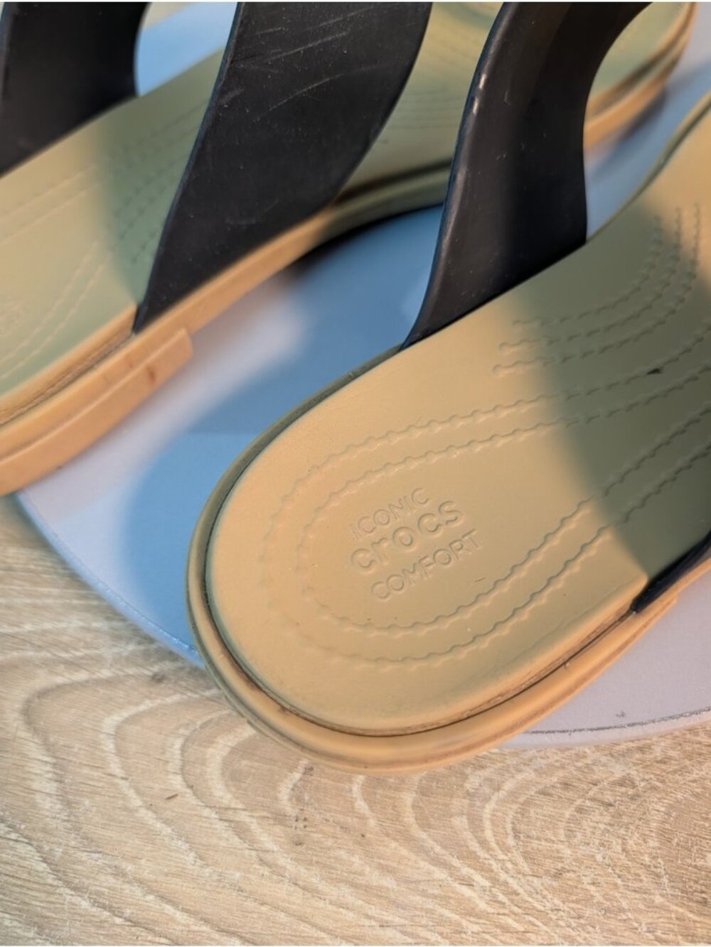 Crocs Tulum Flip Flops Women's 8 Black Lightweight Comfort Sandals Summer - Picture 6 of 9